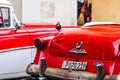 Havana, Cuba Ã¢â¬â 2019. Detail photo of classic old American car in Havana, Cuba Royalty Free Stock Photo